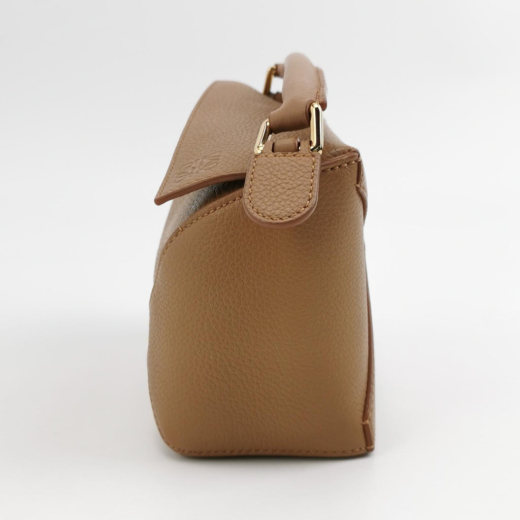 Loewe Puzzle Edge Mini Grained Calfskin Toffee