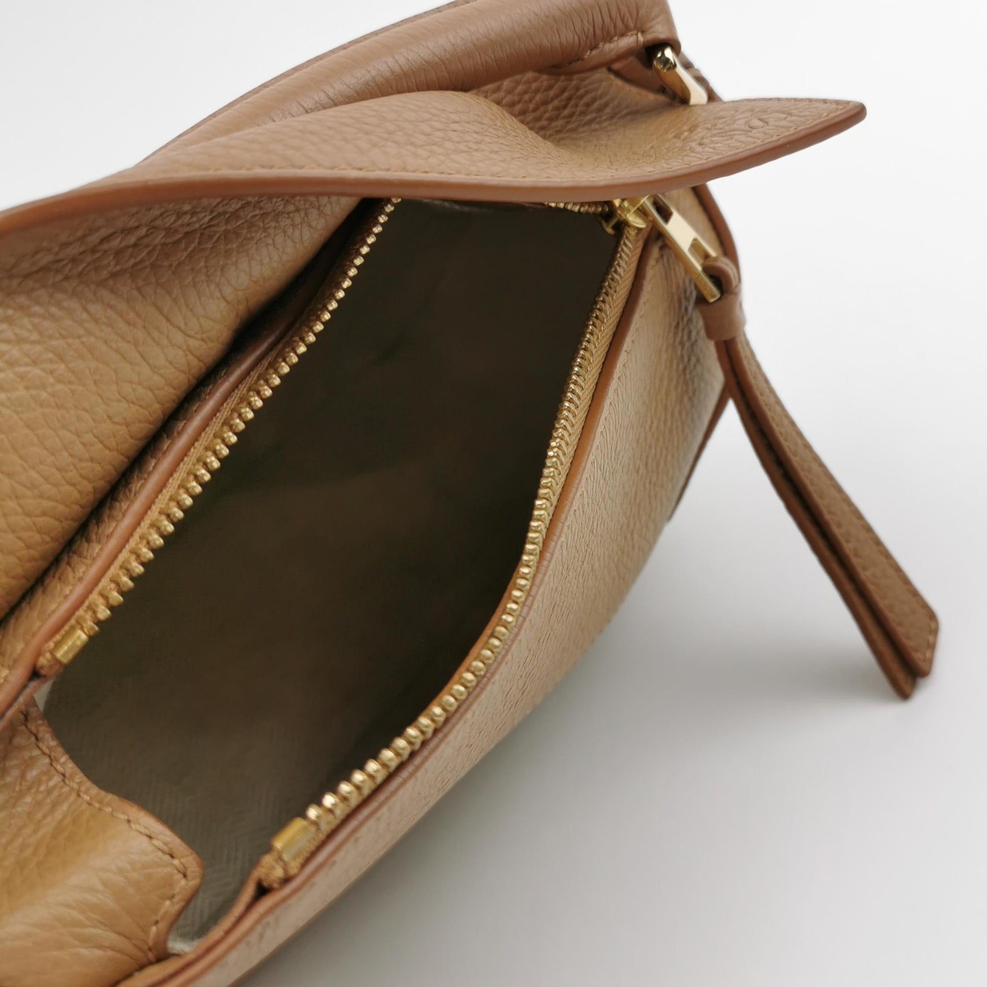 Loewe Puzzle Edge Mini Grained Calfskin Toffee