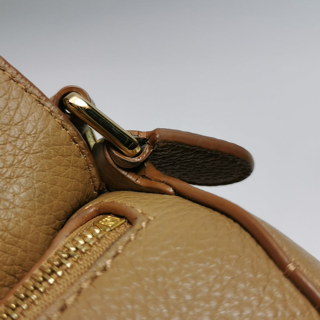 Loewe Puzzle Edge Mini Grained Calfskin Toffee