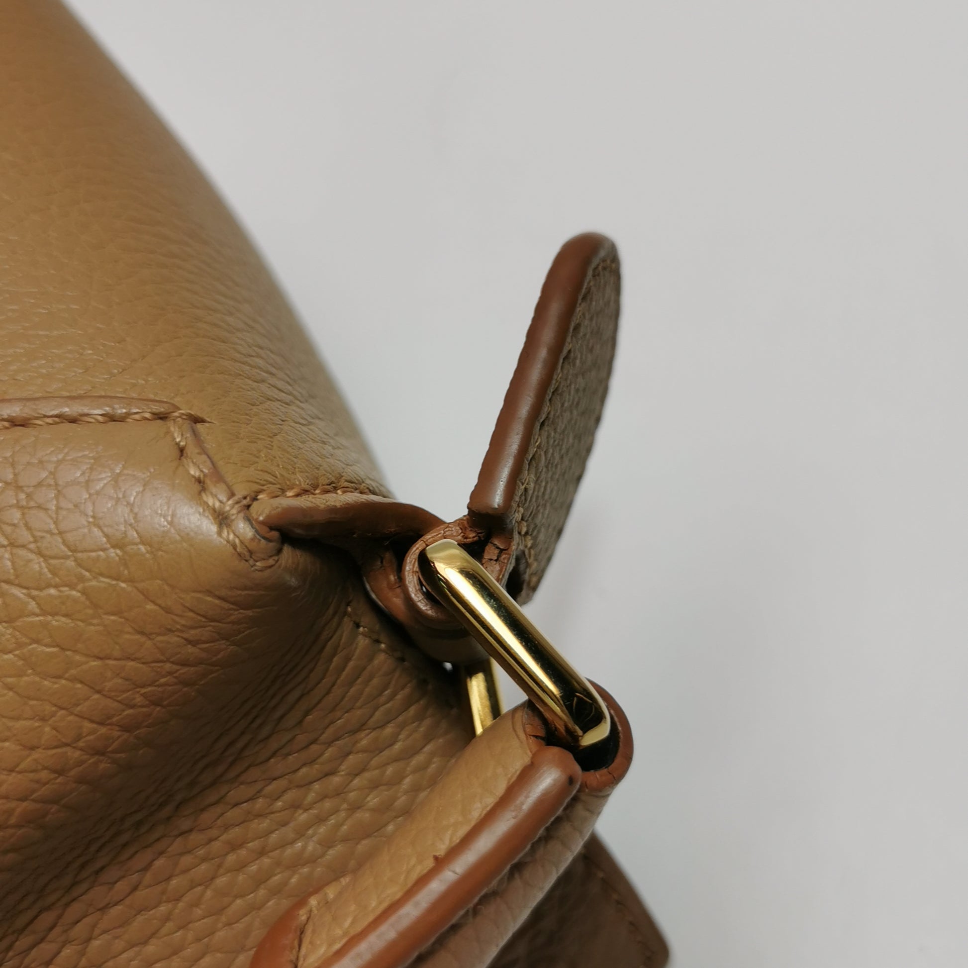 Loewe Puzzle Edge Mini Grained Calfskin Toffee