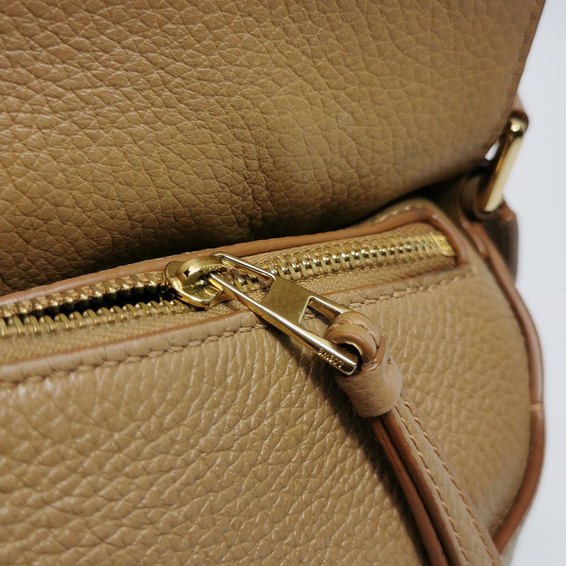 Loewe Puzzle Edge Mini Grained Calfskin Toffee