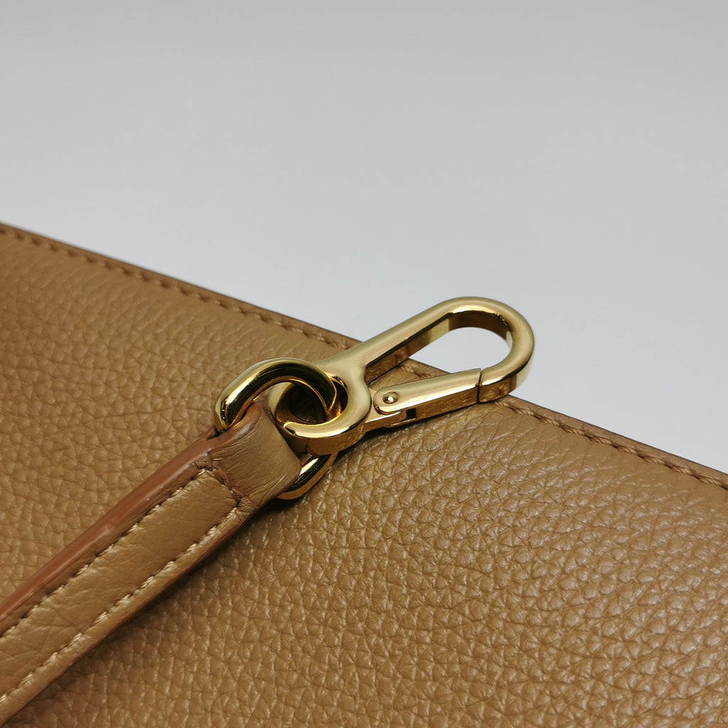 Loewe Puzzle Edge Mini Grained Calfskin Toffee