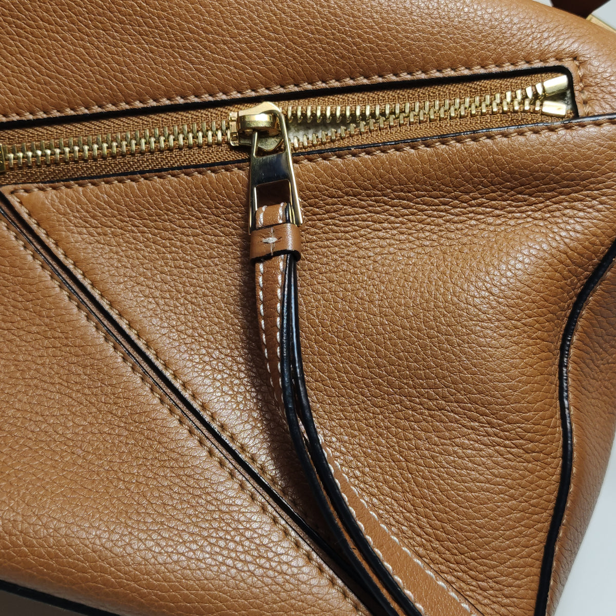 Loewe Puzzle Small Caramel Grained Calfskin