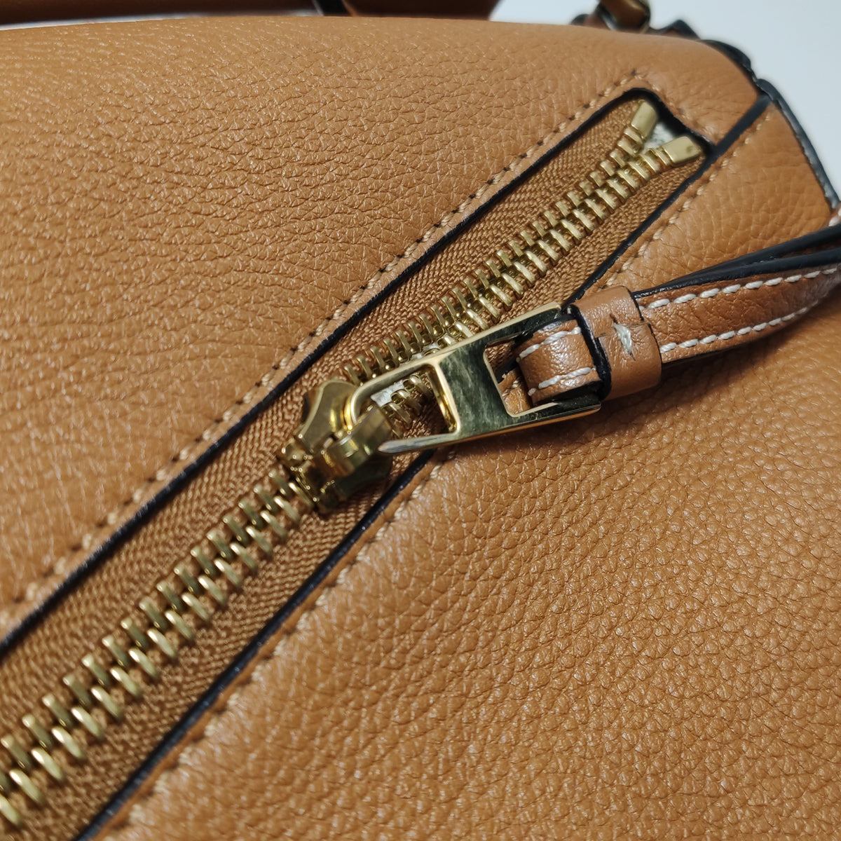 Loewe Puzzle Small Caramel Grained Calfskin