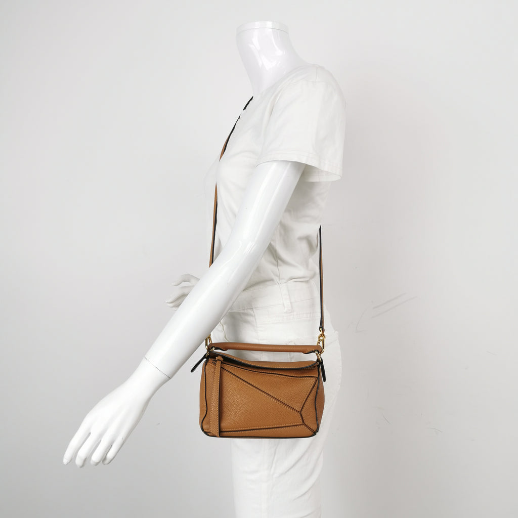 Loewe Puzzle Mini Soft Grained Calfskin Caramel