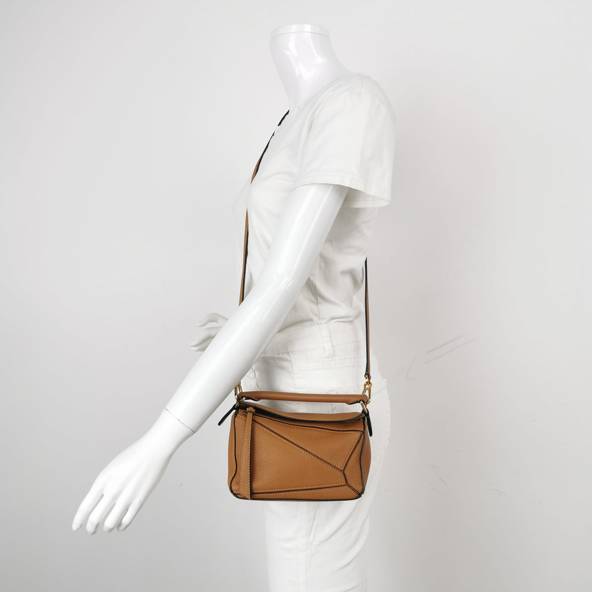 Loewe Puzzle Mini Soft Grained Calfskin Caramel