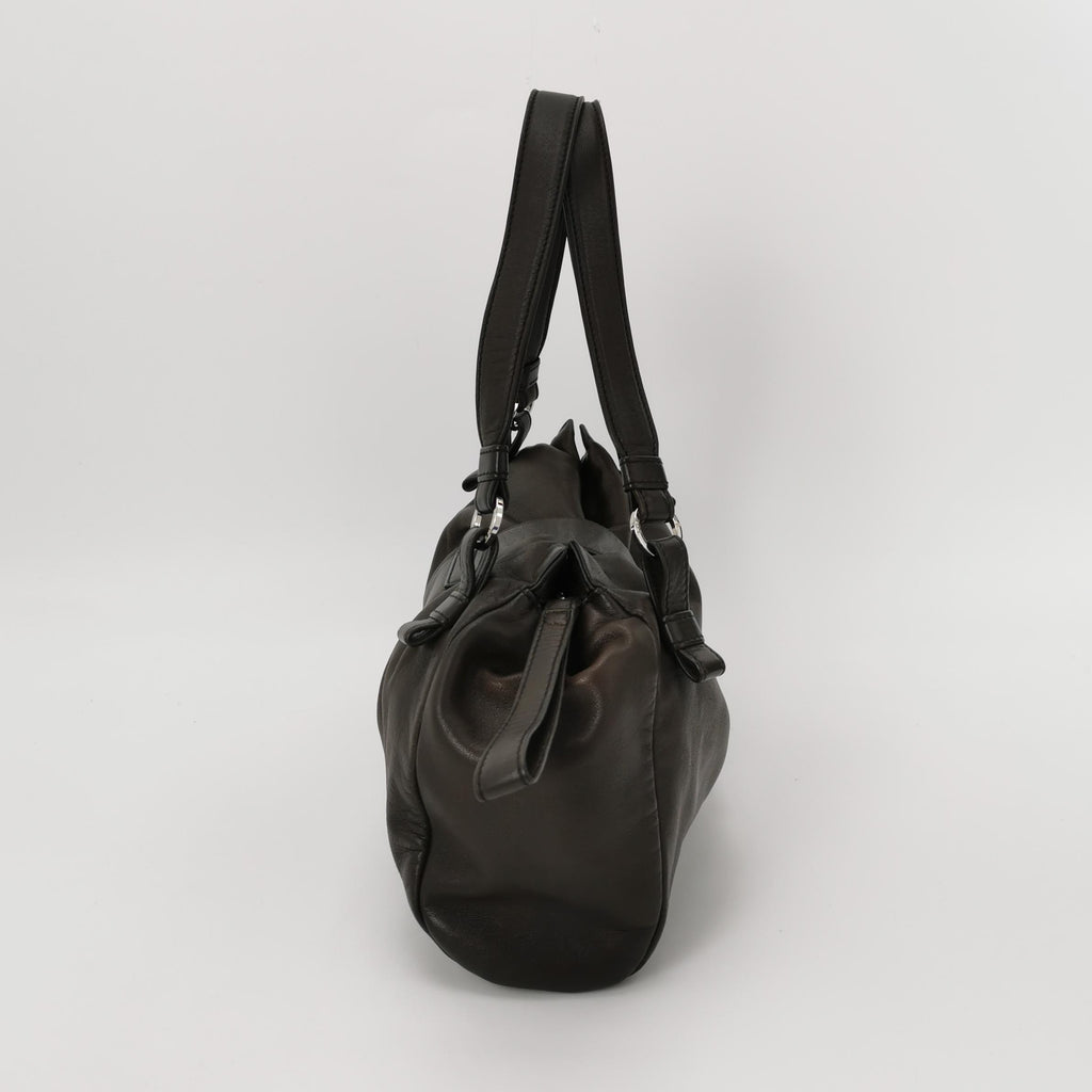 Loewe Anagram Plate Shoulder Bag Brown