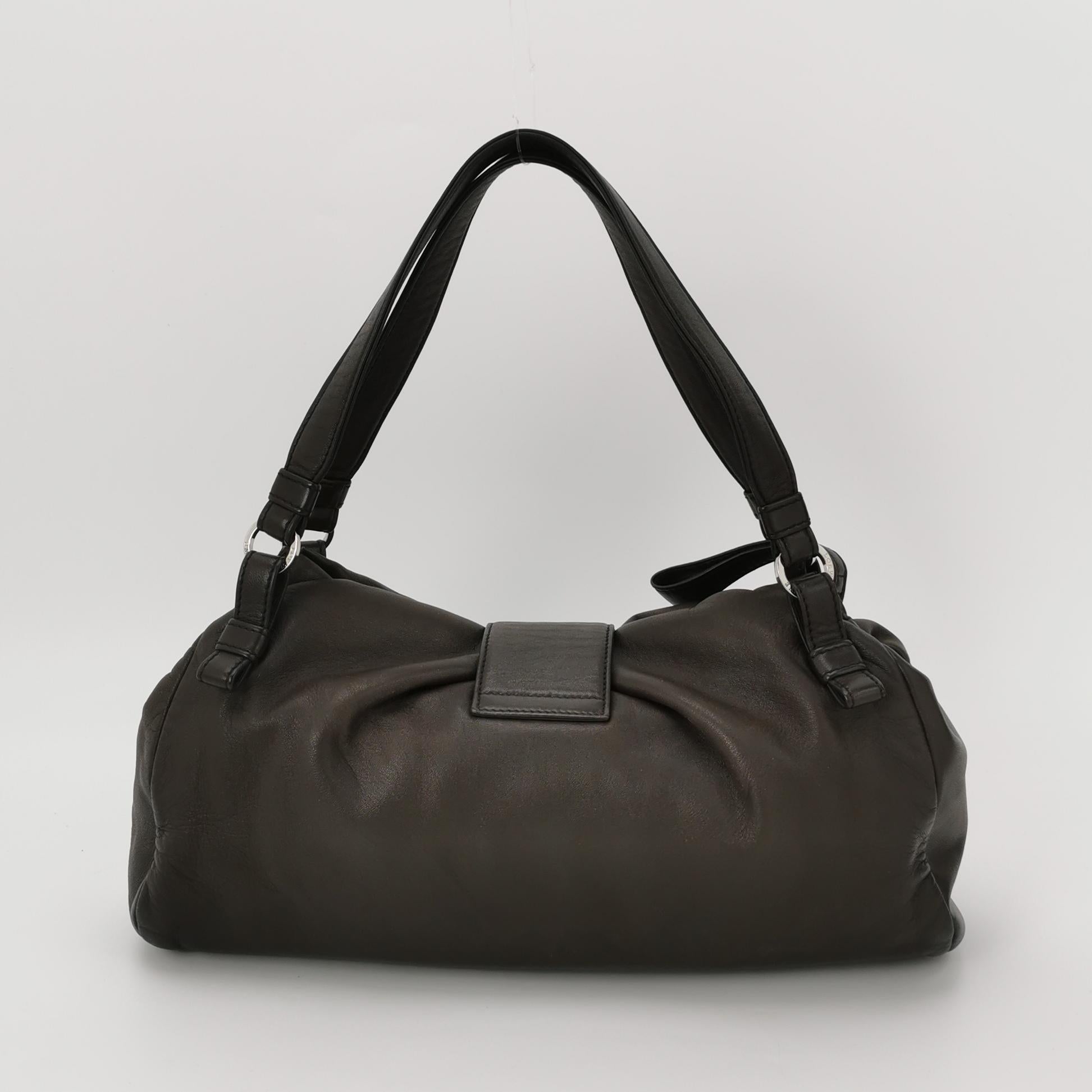 Loewe Anagram Plate Shoulder Bag Brown