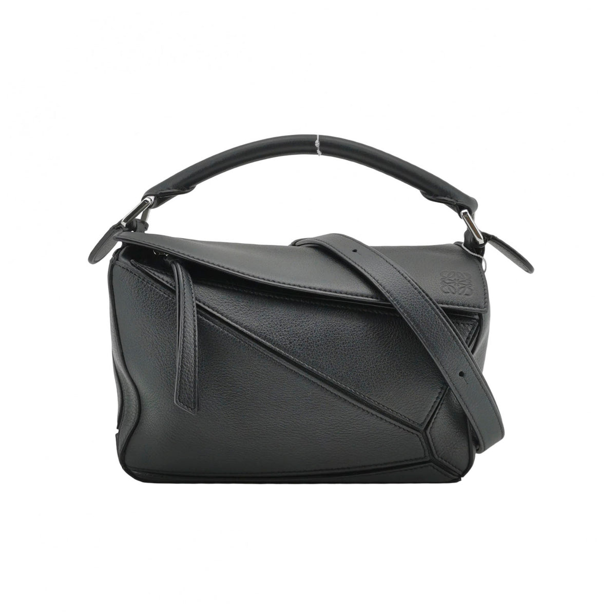 Loewe Puzzle Small Grained Calfskin Dark Gray SHW
