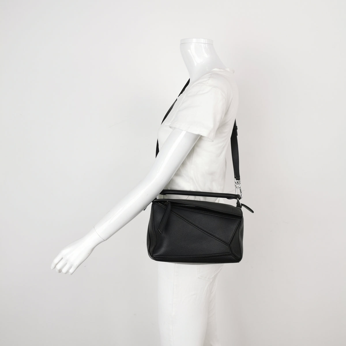 Loewe Puzzle Small Grained Calfskin Dark Gray SHW