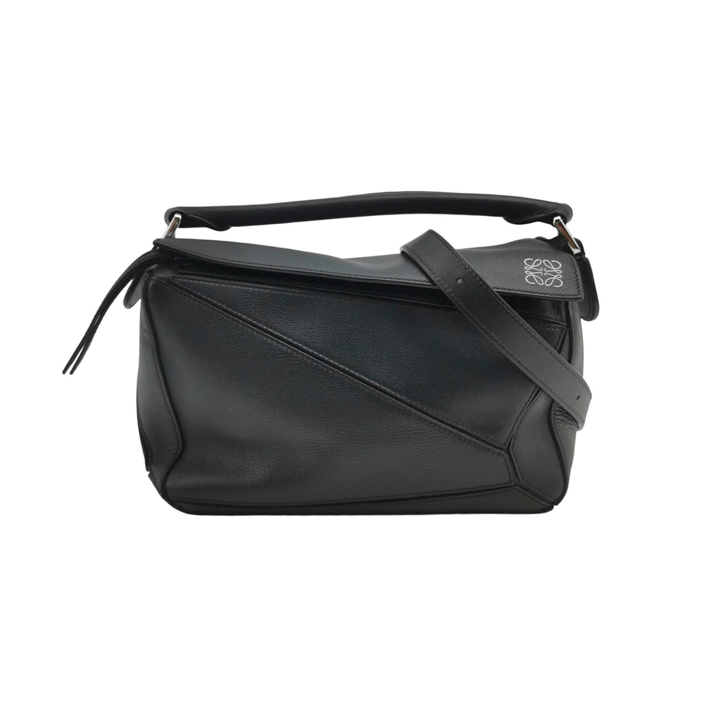 Loewe Puzzle Small Classic Calfskin Black SHW