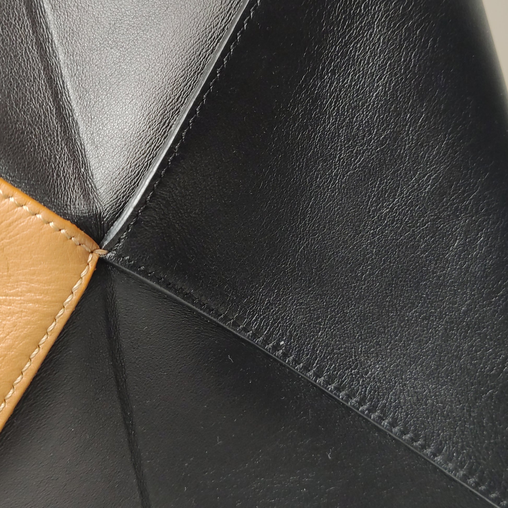 Loewe Puzzle Fold Tote Medium Bicolor Tan Black