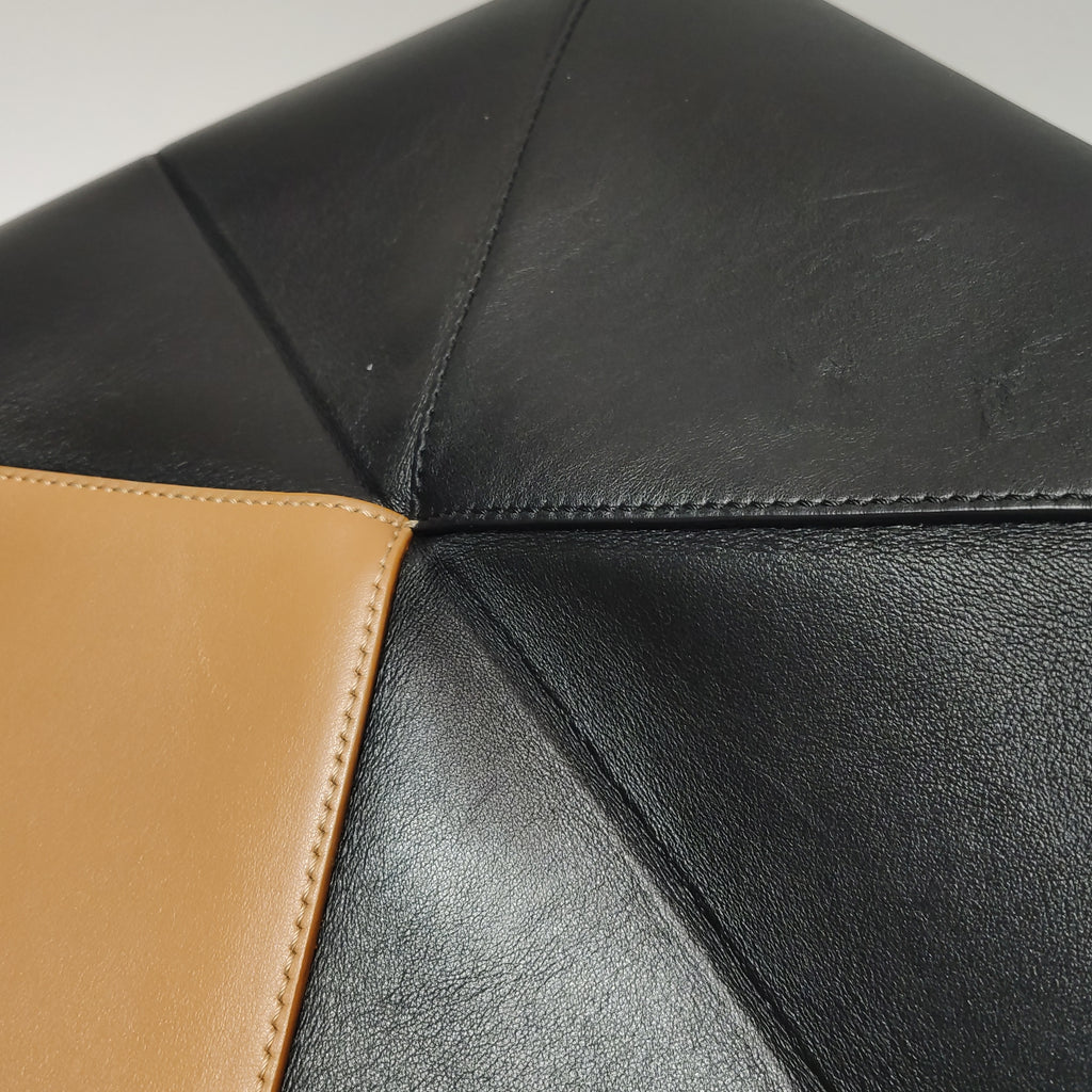 Loewe Puzzle Fold Tote Medium Bicolor Tan Black