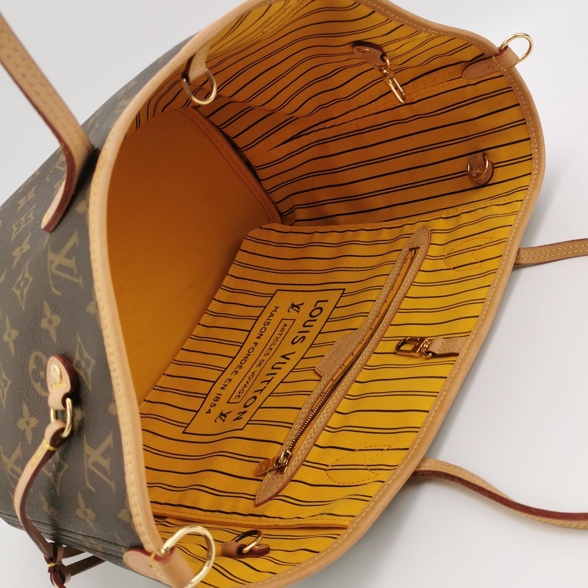 Louis Vuitton Neverfull Bandouliere Inside Out Monogram Jaune Safran