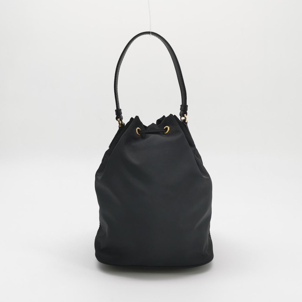 Prada Duet Drawstring Nylon Crossbody Black
