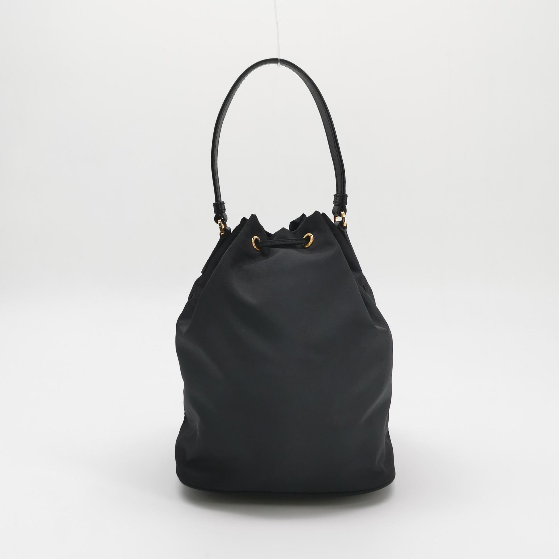 Prada Duet Drawstring Nylon Crossbody Black