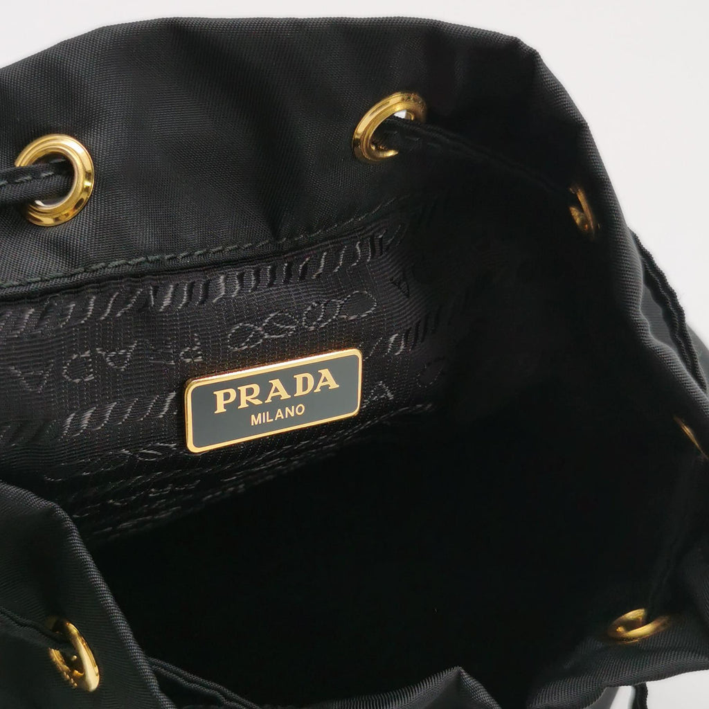 Prada Duet Drawstring Nylon Crossbody Black