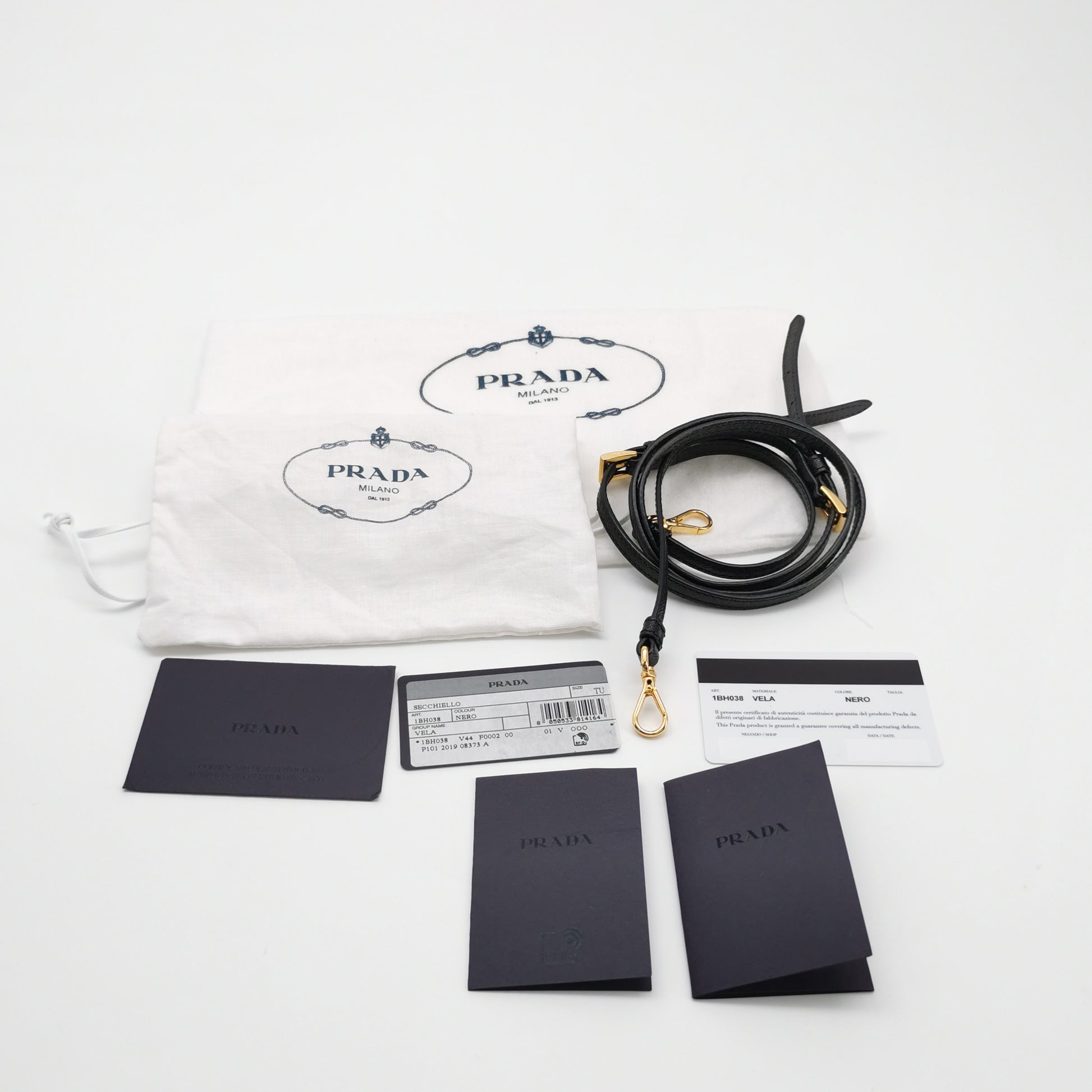 Prada Duet Drawstring Nylon Crossbody Black