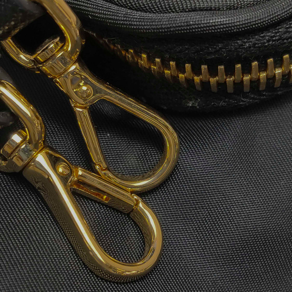 Prada Duet Drawstring Nylon Crossbody Black