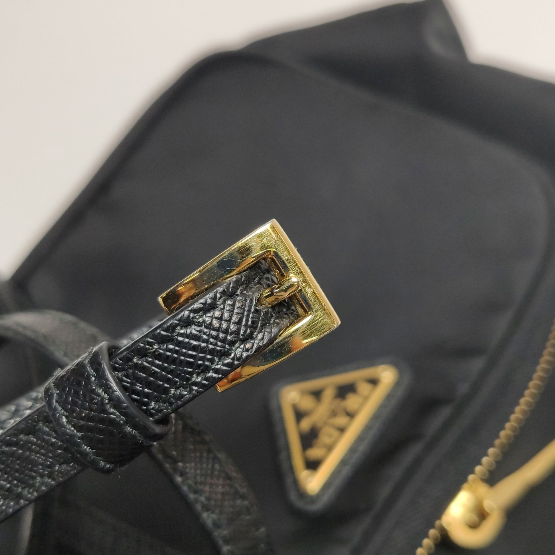 Prada Duet Drawstring Nylon Crossbody Black