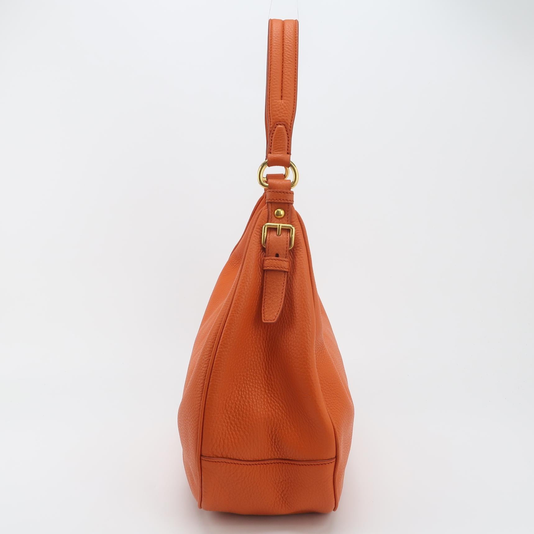 Prada Vitello Daino Hobo Bag Orange