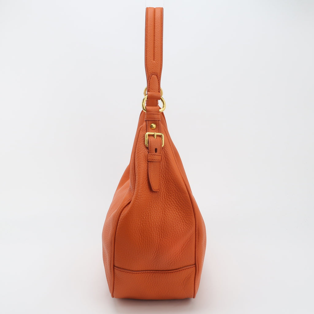 Prada Vitello Daino Hobo Bag Orange