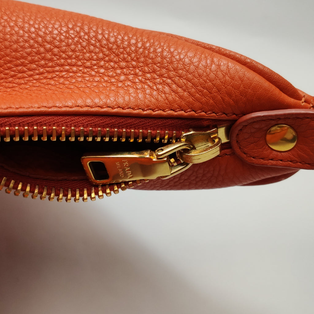 Prada Vitello Daino Hobo Bag Orange