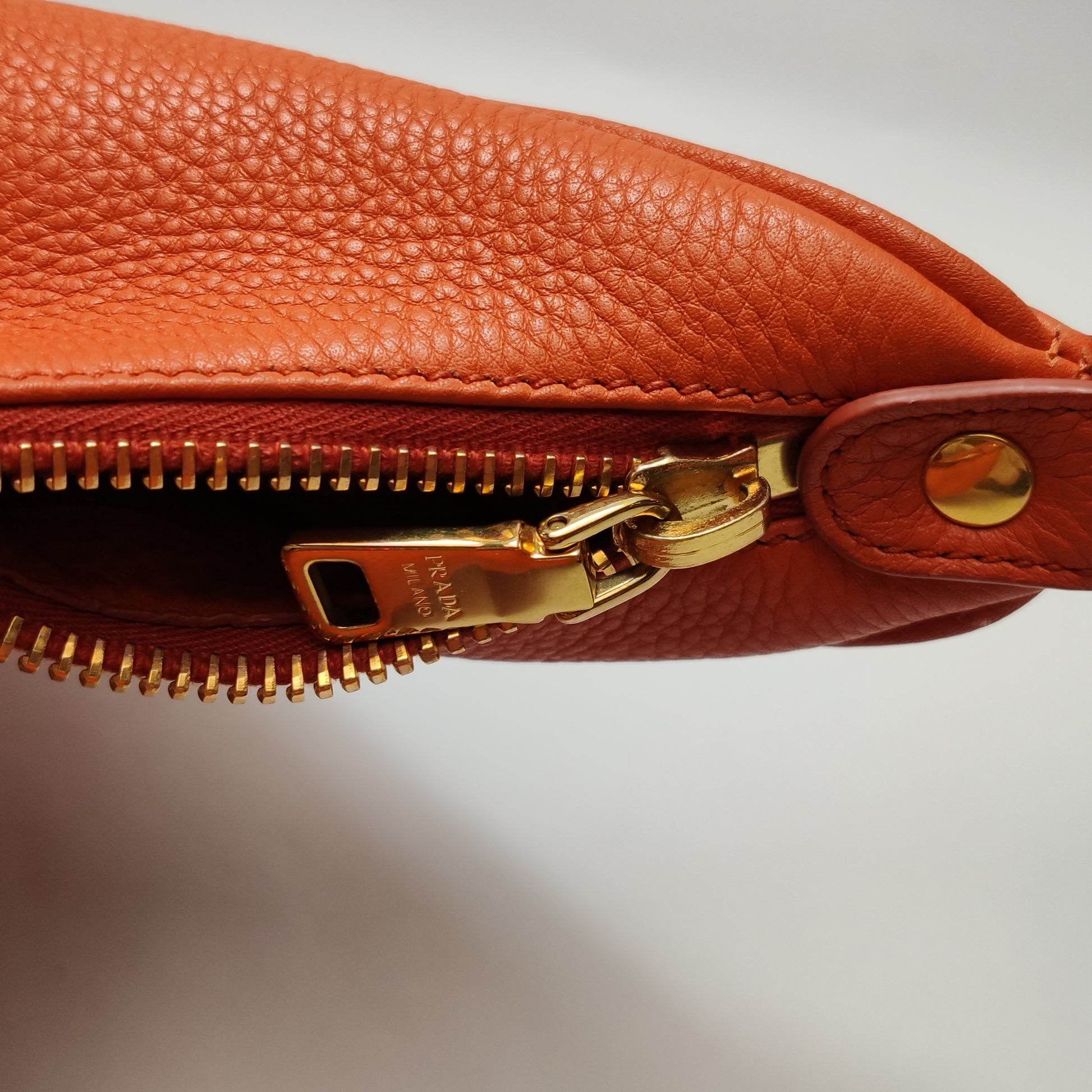 Prada Vitello Daino Hobo Bag Orange