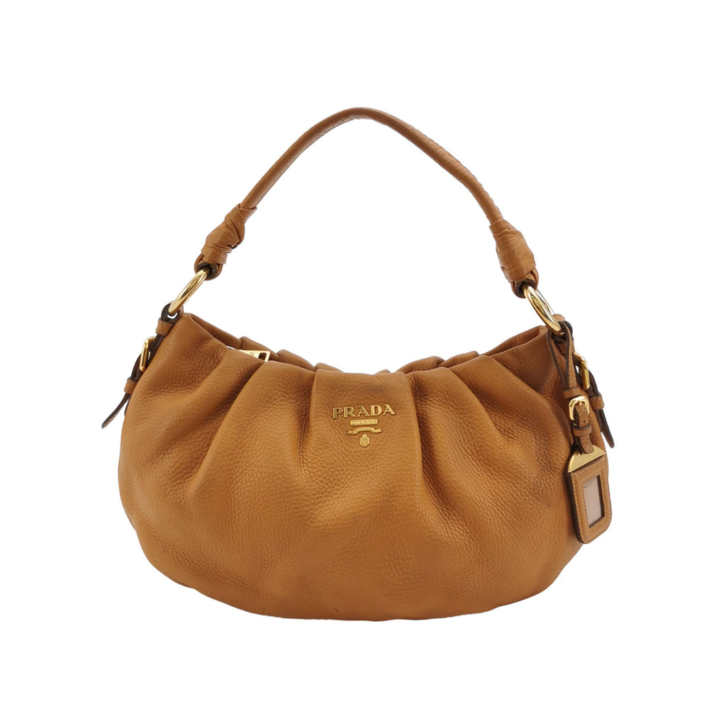 Prada Ruched Hobo Shoulder Bag