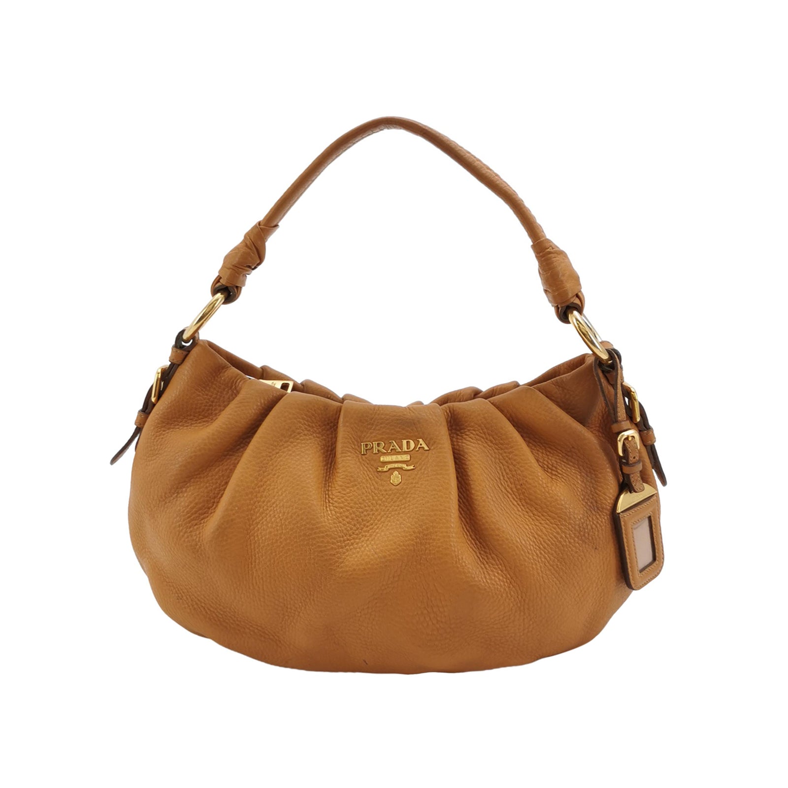 Prada Ruched Hobo Shoulder Bag