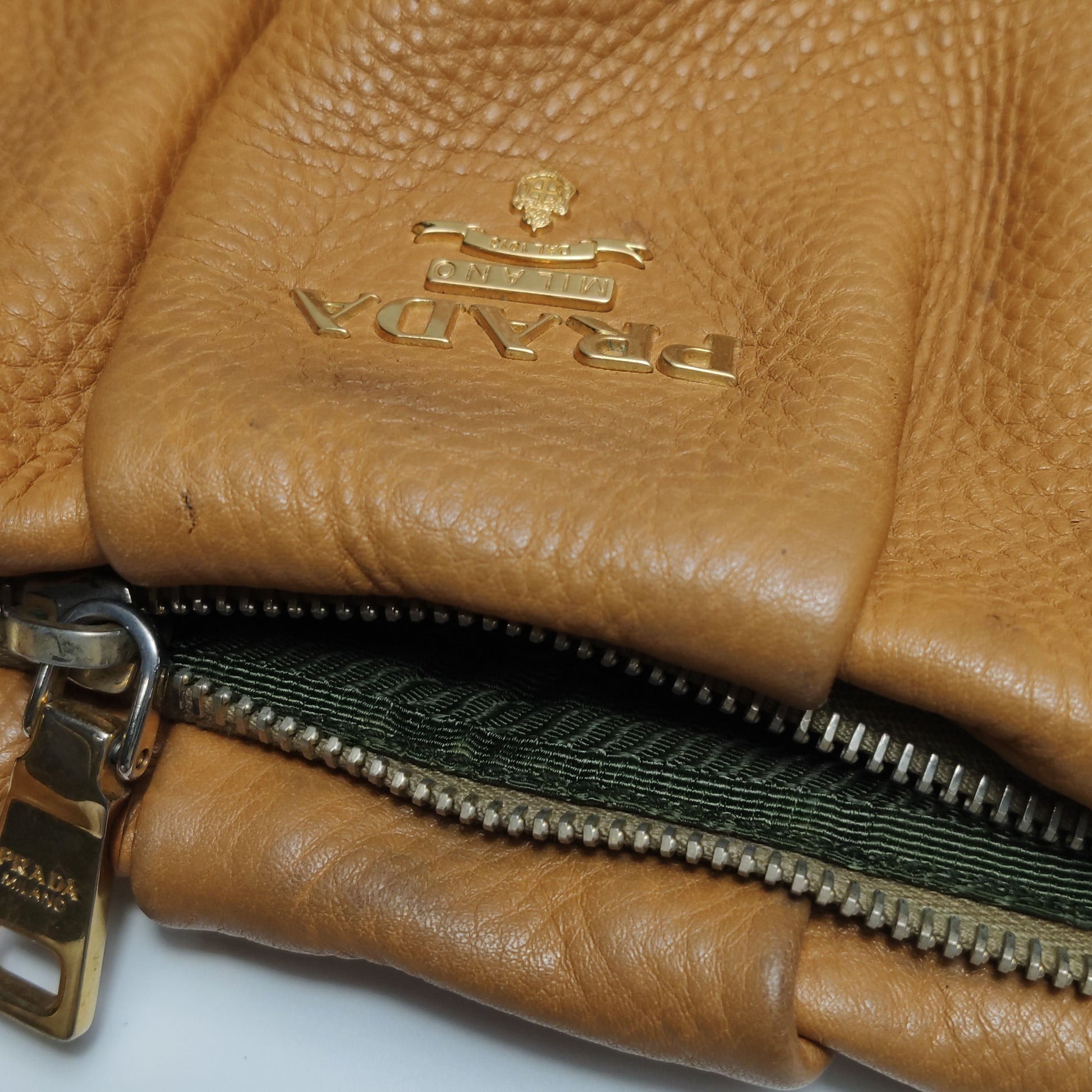 Prada Ruched Hobo Shoulder Bag