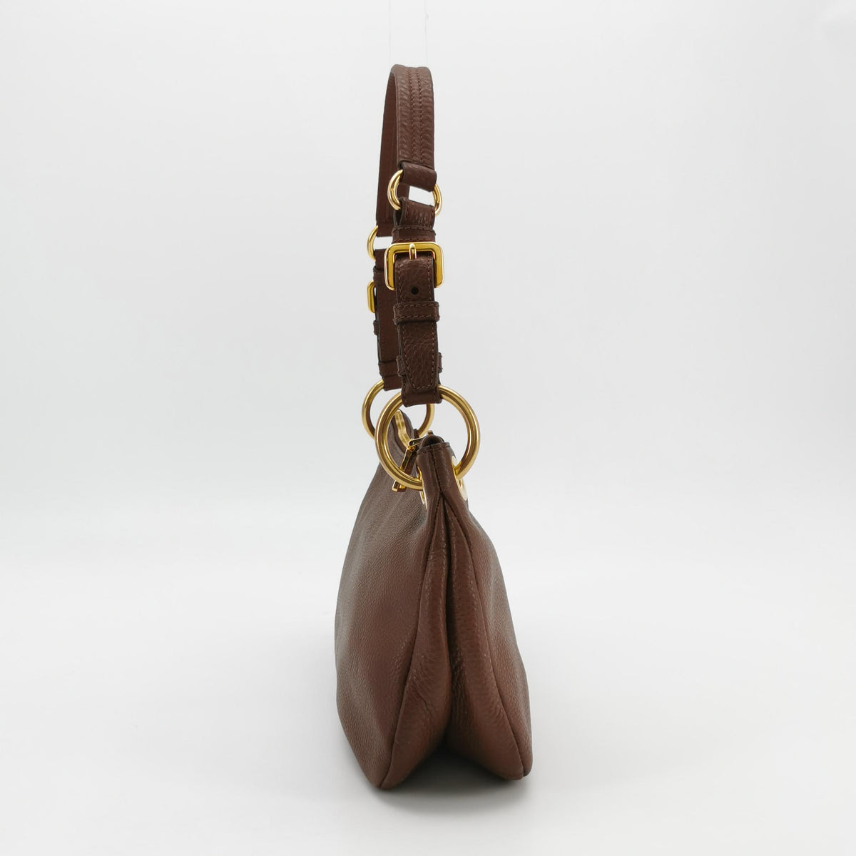 Prada Vitello Daino Shoulder Bag Brown