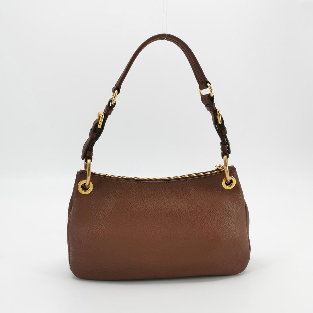 Prada Vitello Daino Shoulder Bag Brown