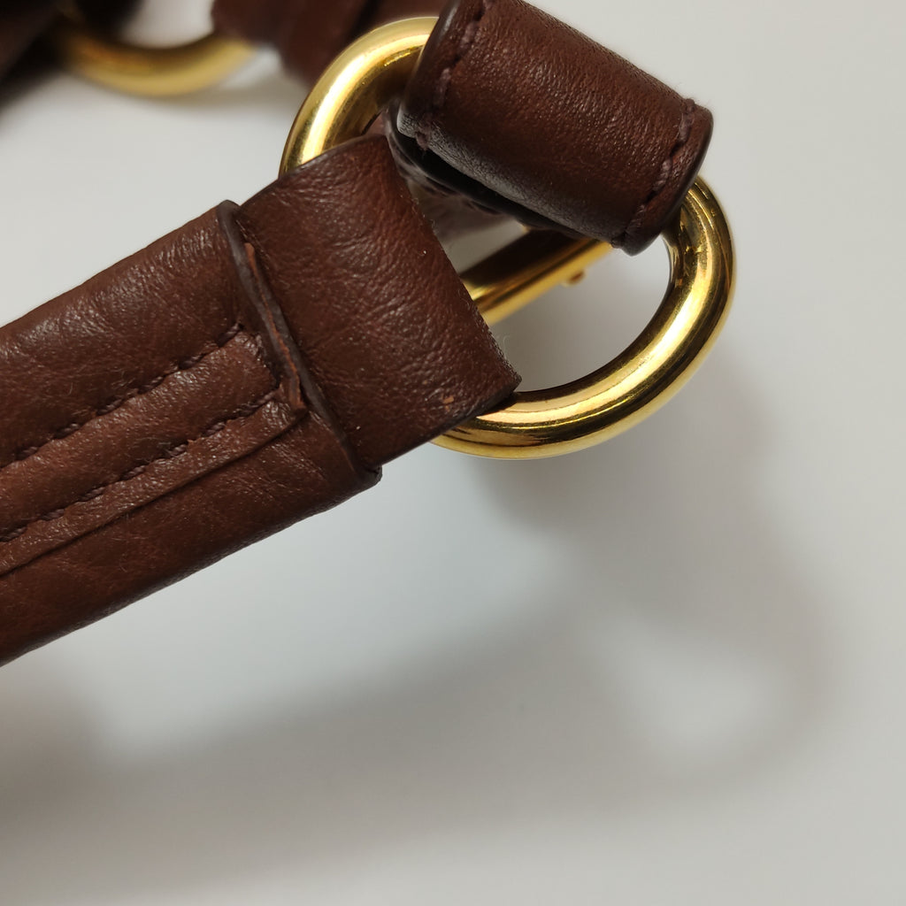 Prada Vitello Daino Shoulder Bag Brown