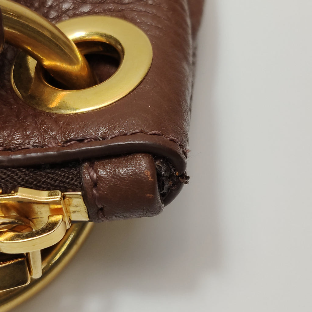 Prada Vitello Daino Shoulder Bag Brown