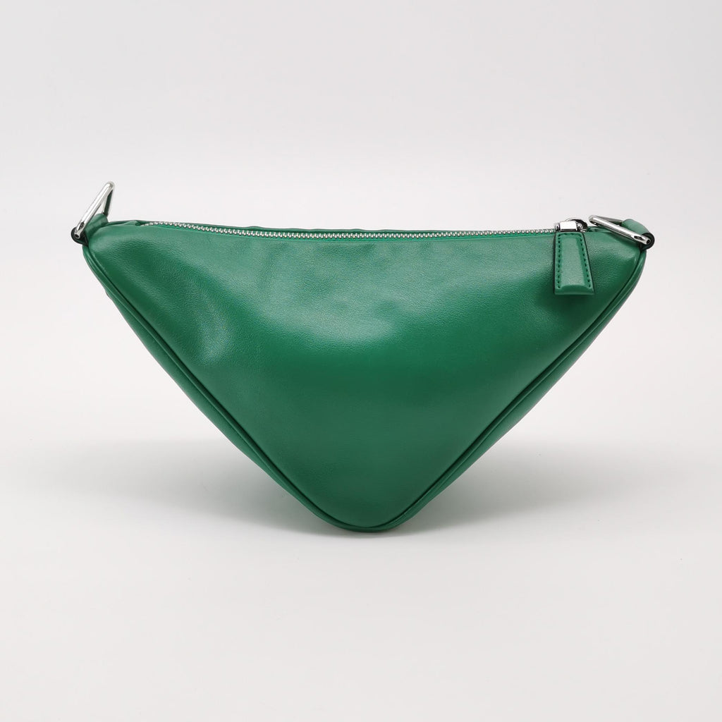 Prada Triangle Logo Grace Lux Crossbody Green