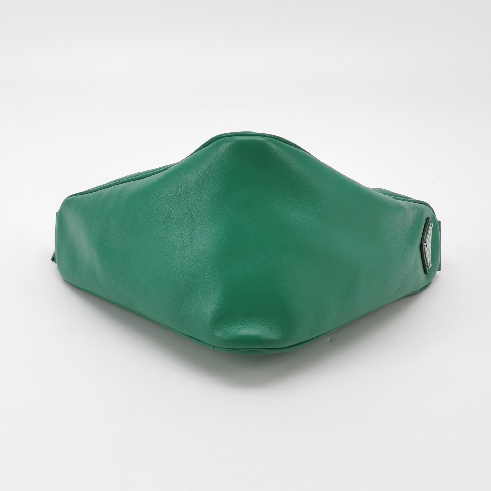 Prada Triangle Logo Grace Lux Crossbody Green