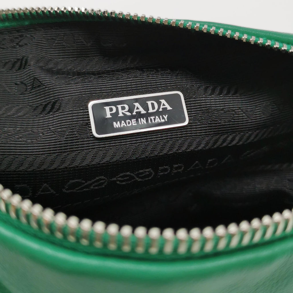 Prada Triangle Logo Grace Lux Crossbody Green