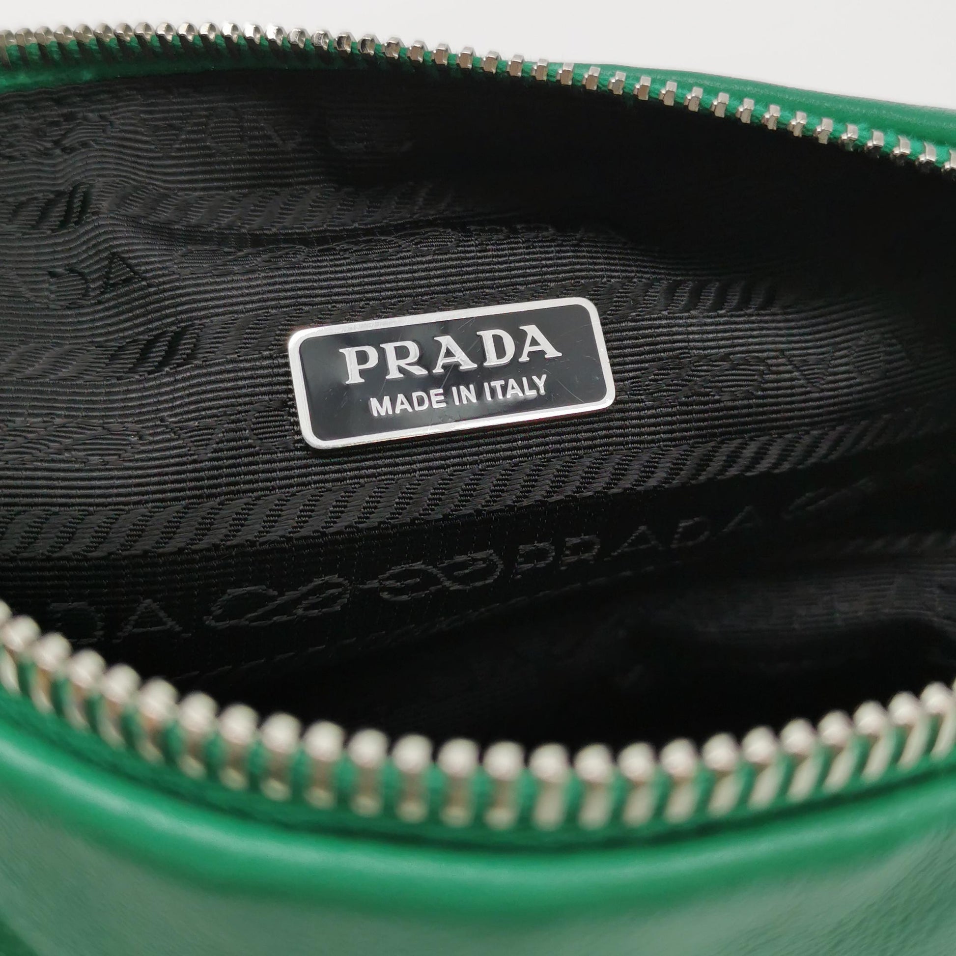 Prada Triangle Logo Grace Lux Crossbody Green