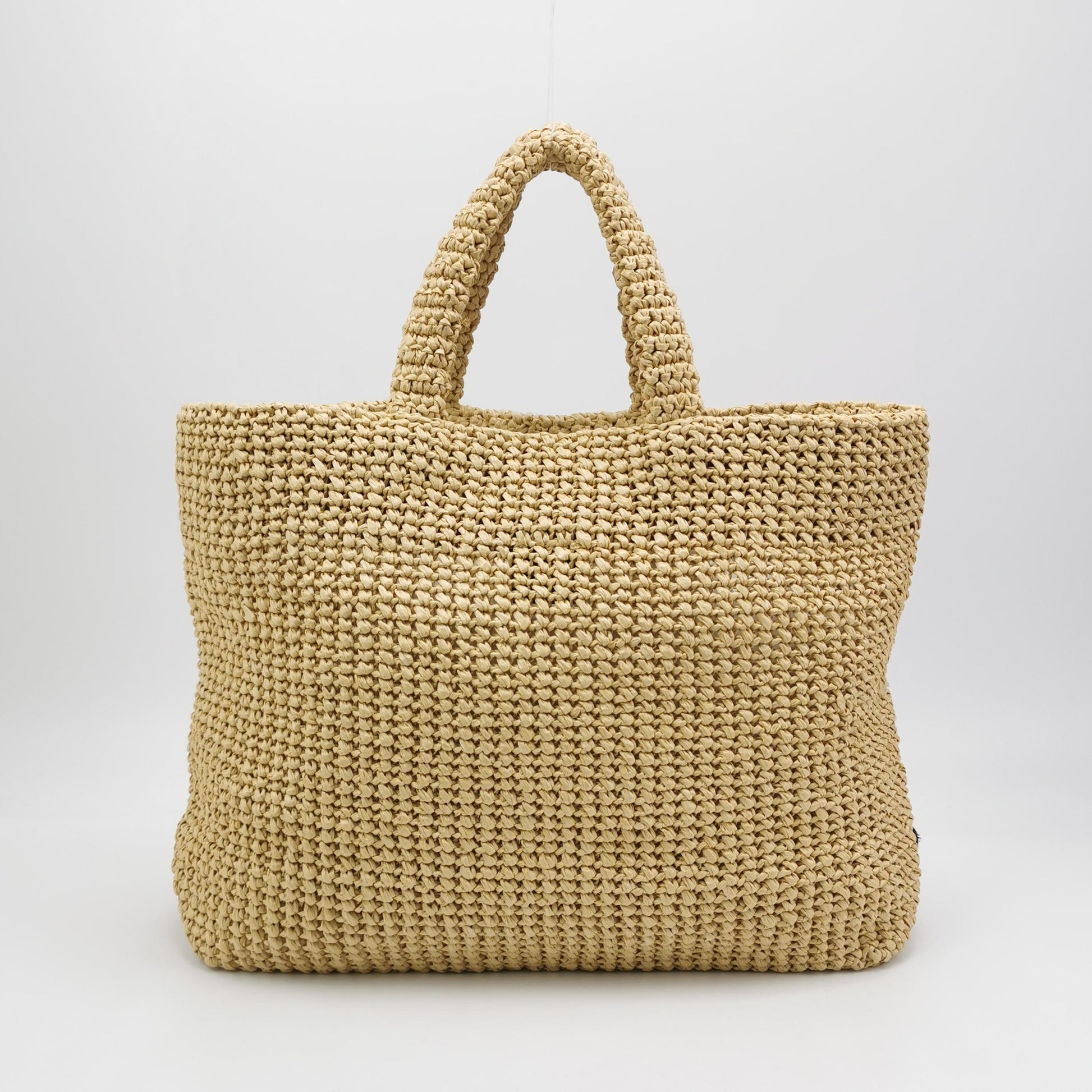 Prada Logo Raffia Tote Bag