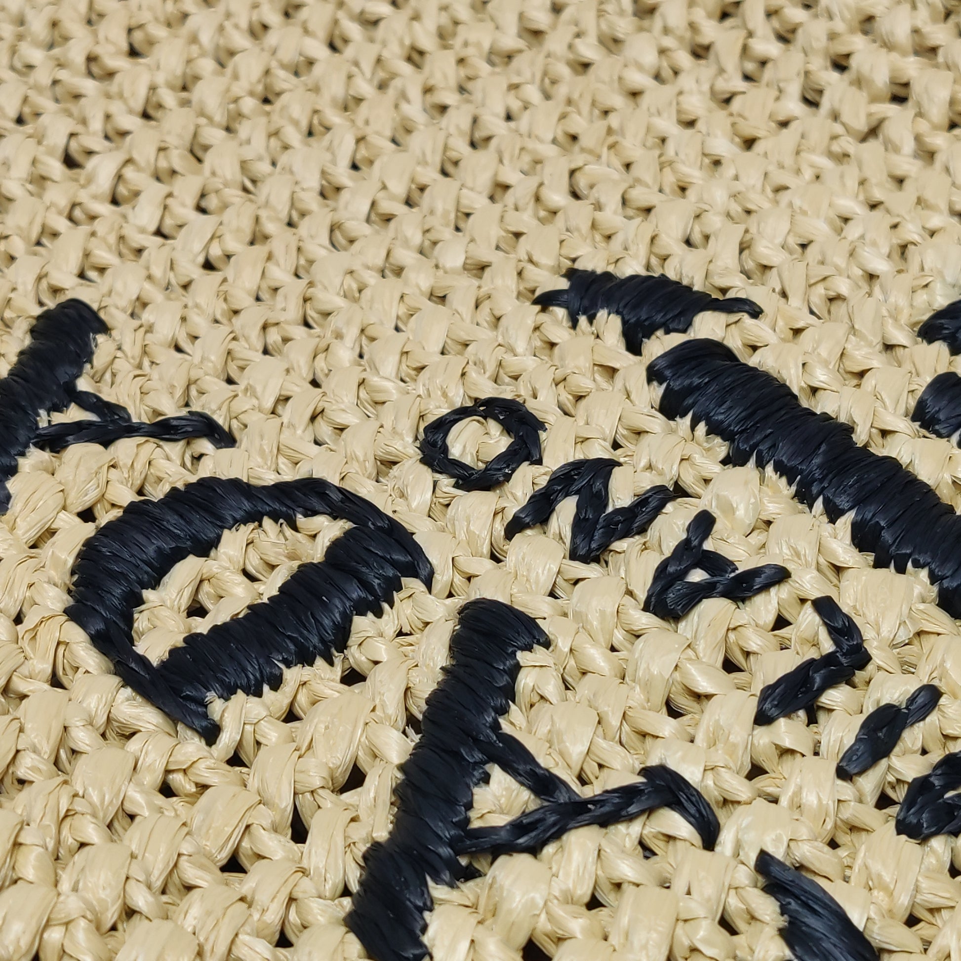 Prada Logo Raffia Tote Bag