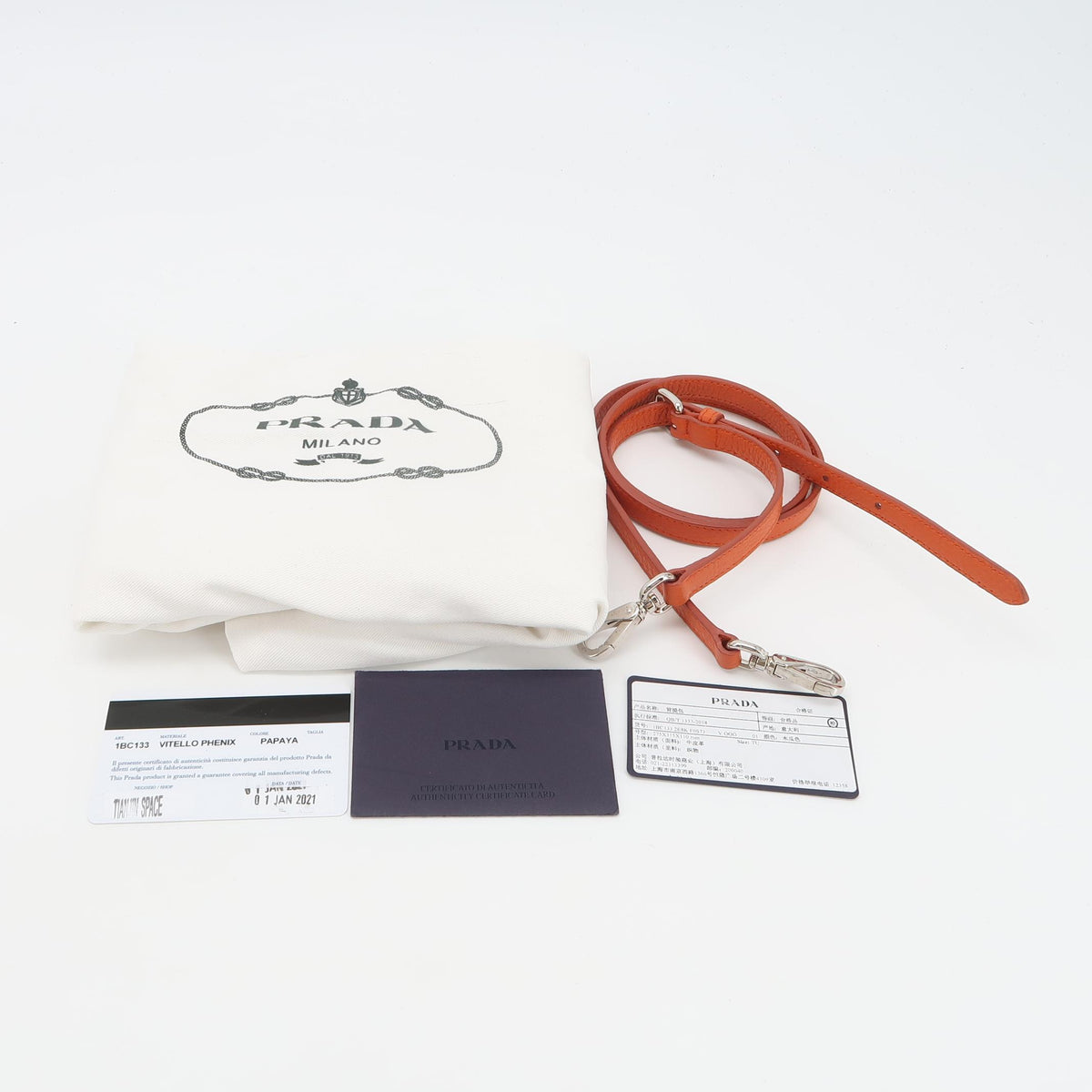 Prada Vitello Daino Hobo Papaya