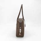 Prada Saffiano Lux Bowler Bag Brown