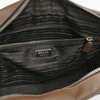 Prada Saffiano Lux Bowler Bag Brown