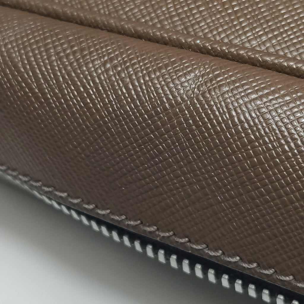 Prada Saffiano Lux Bowler Bag Brown
