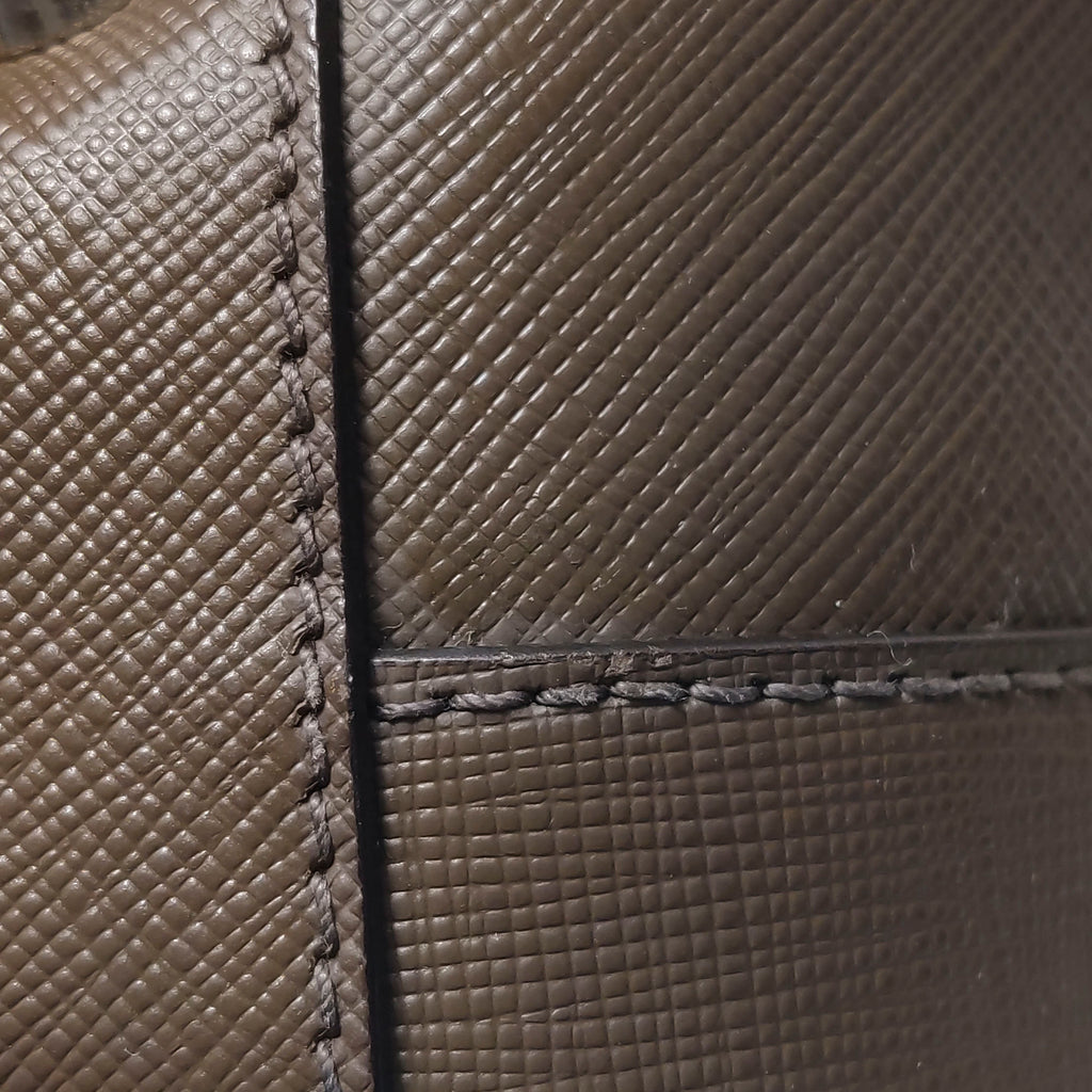 Prada Saffiano Lux Bowler Bag Brown
