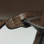 Prada Saffiano Lux Bowler Bag Brown