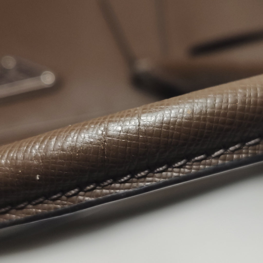 Prada Saffiano Lux Bowler Bag Brown