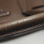 Prada Saffiano Lux Bowler Bag Brown