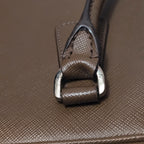 Prada Saffiano Lux Bowler Bag Brown